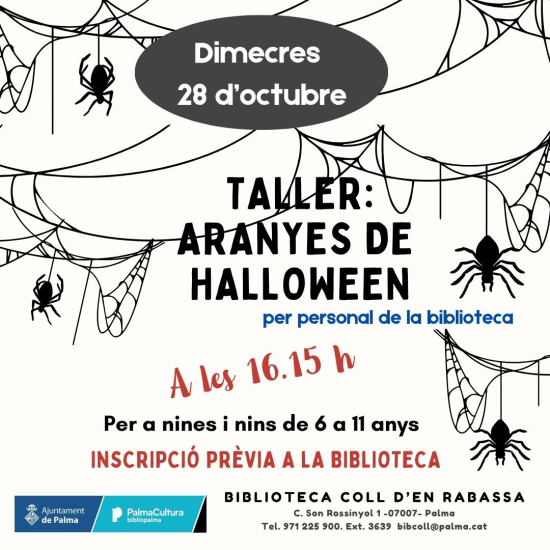 Taller infantil: Aranyes de Halloween al Coll d’en Rabassa