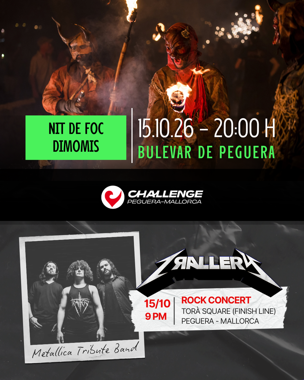 Nit de Foc i Trallery (tribut a Metallica) a Peguera