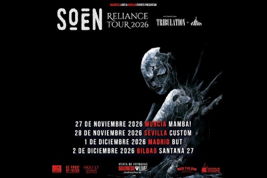 Soen, Tribulation y Vulkan en directo en Bilbao