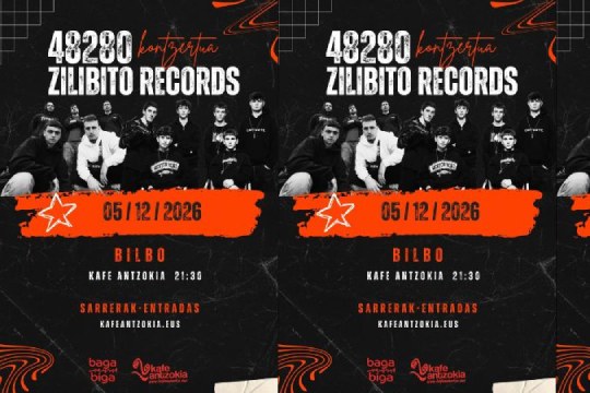 48280 y Zilibito Records en concierto en el Kafe Antzokia