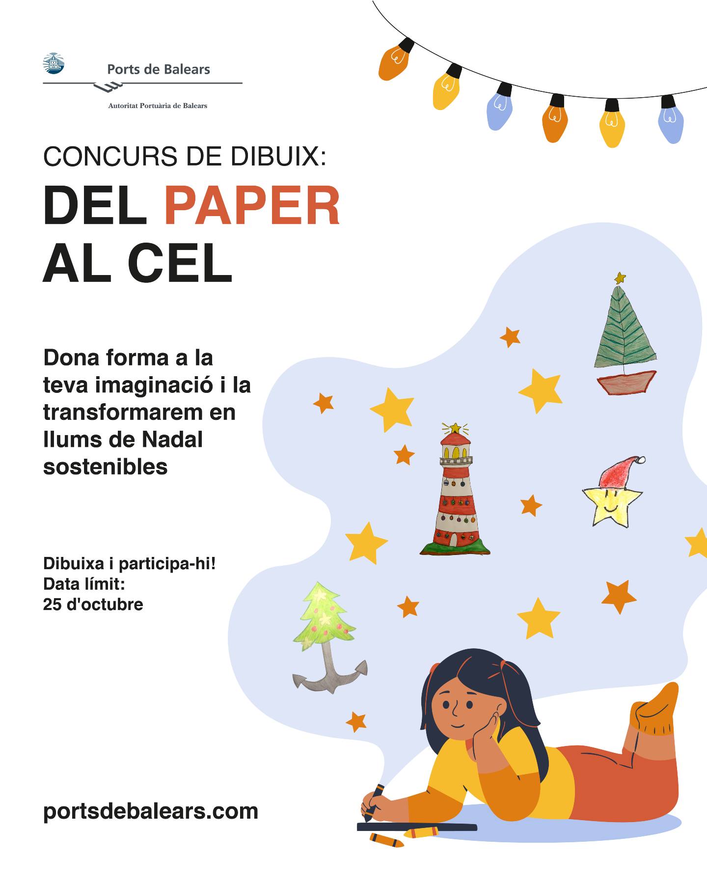 Vom Papier zum Himmel: Malwettbewerb für Kinder, der den Hafen von Palma zu Weihnachten erleuchtet