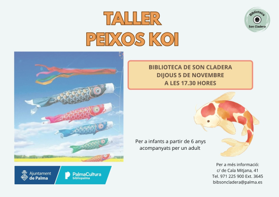 Taller infantil «Peixos Koi» en la Biblioteca Son Cladera