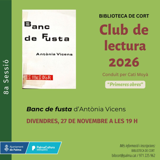 Club de lectura: 'Banc de fusta' en la Biblioteca de Cort