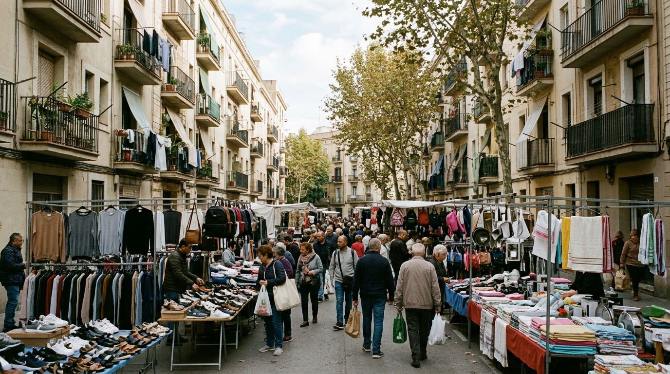 Mercat Setmanal del Besòs: parades a l'aire lliure a Sant Martí