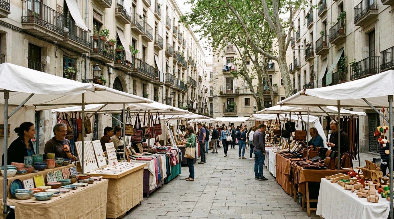Fira Nova Artesania de la Rambla in Barcelona
