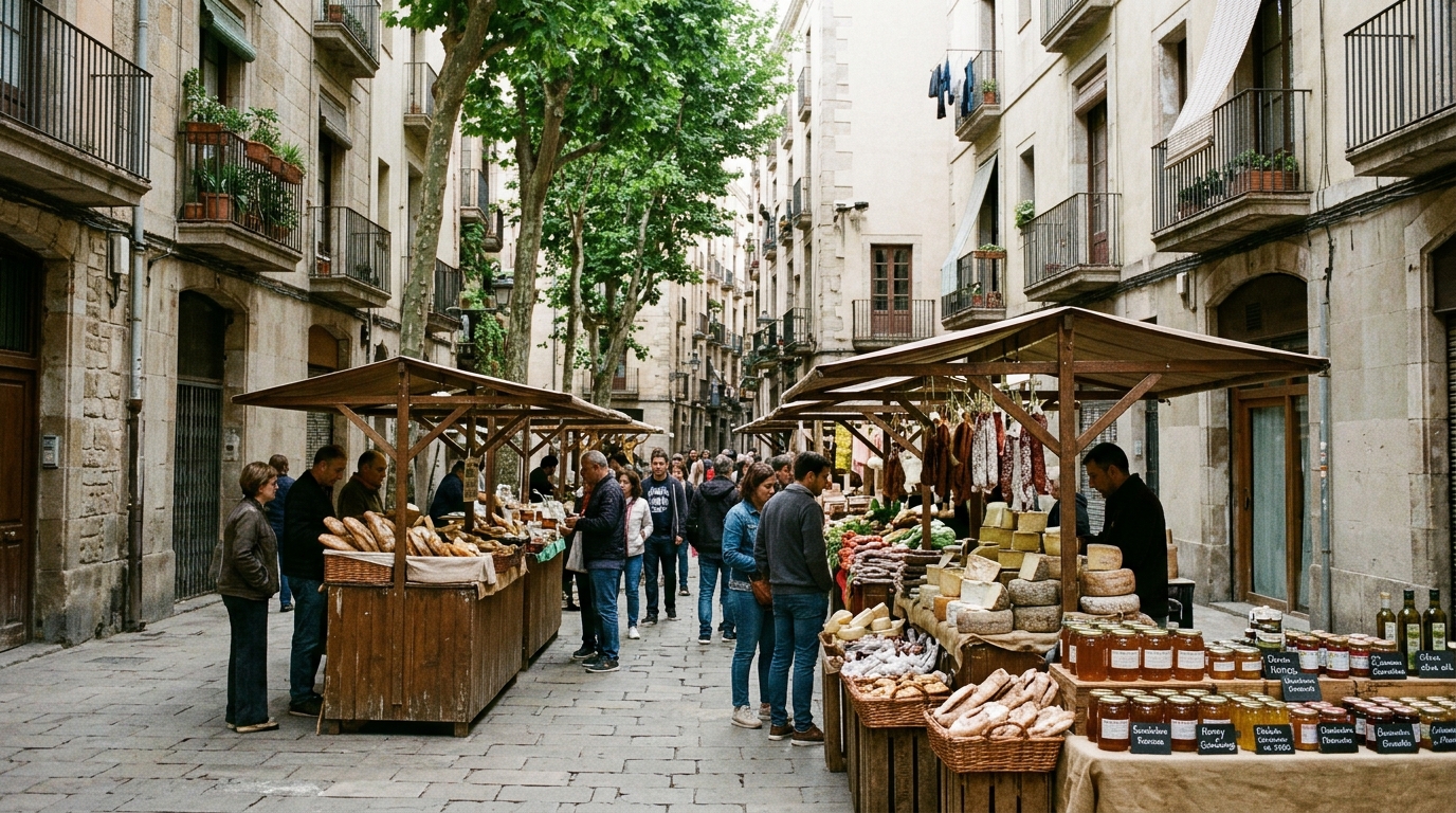 Traditional Catalan Products Fair at Plaça del Pi