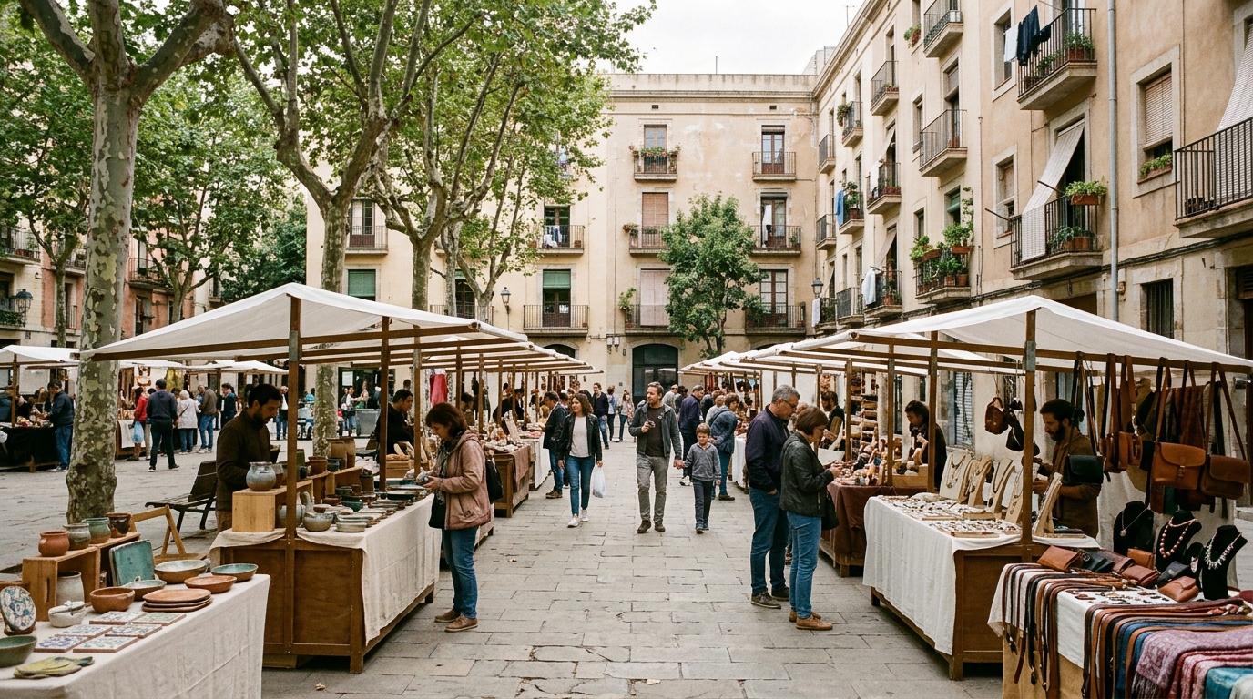 Fira d'Artesans de la Terra a la Plaça de la Concòrdia