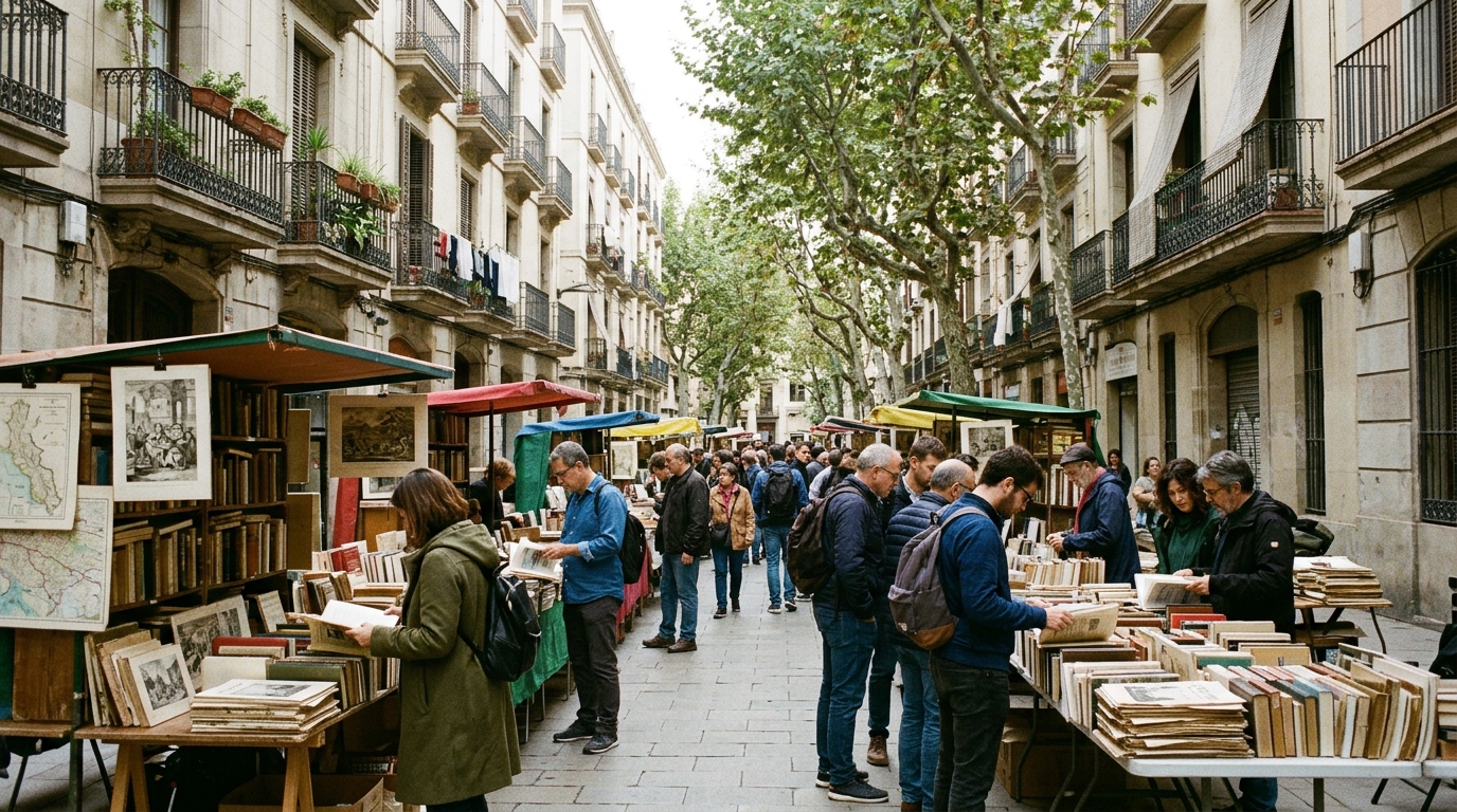 Old Book Fair at Plaça de Sarrià