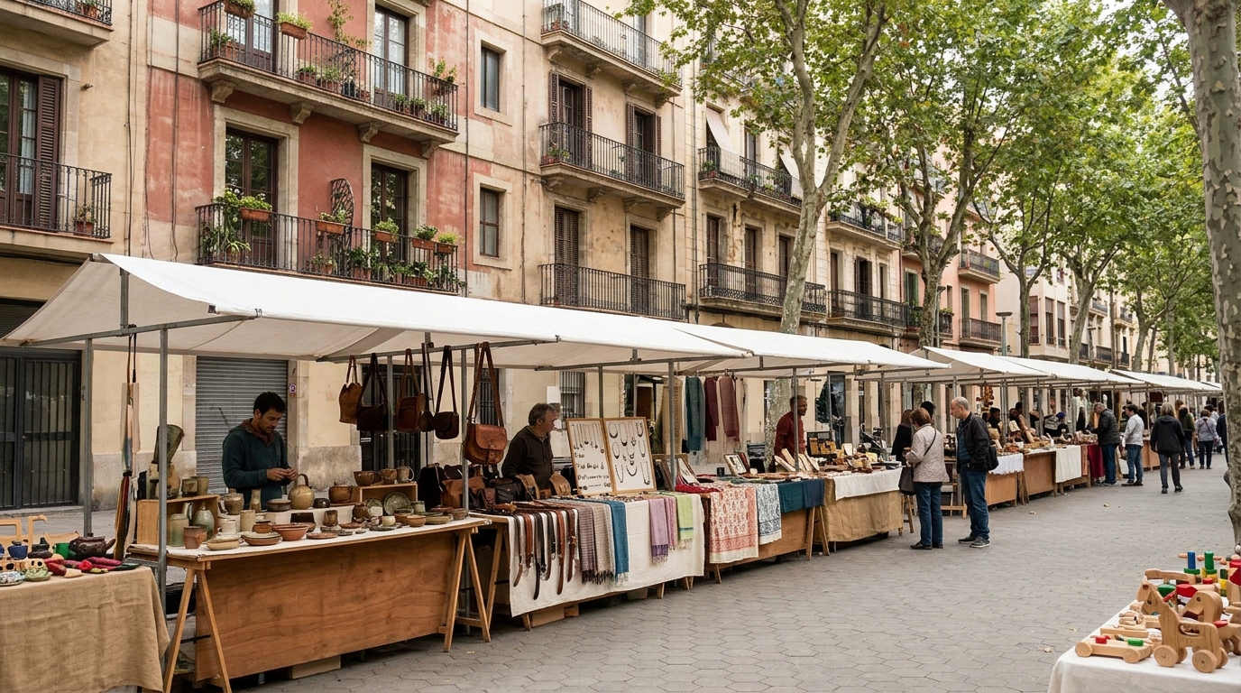 Kunsthandwerksmarkt an der Placeta de l'Oca