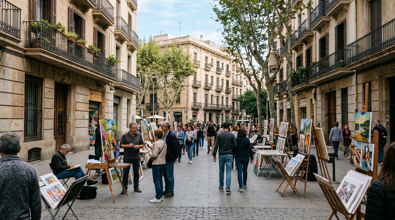 Fira Espai d'Art de l'Avinguda Diagonal en Les Corts