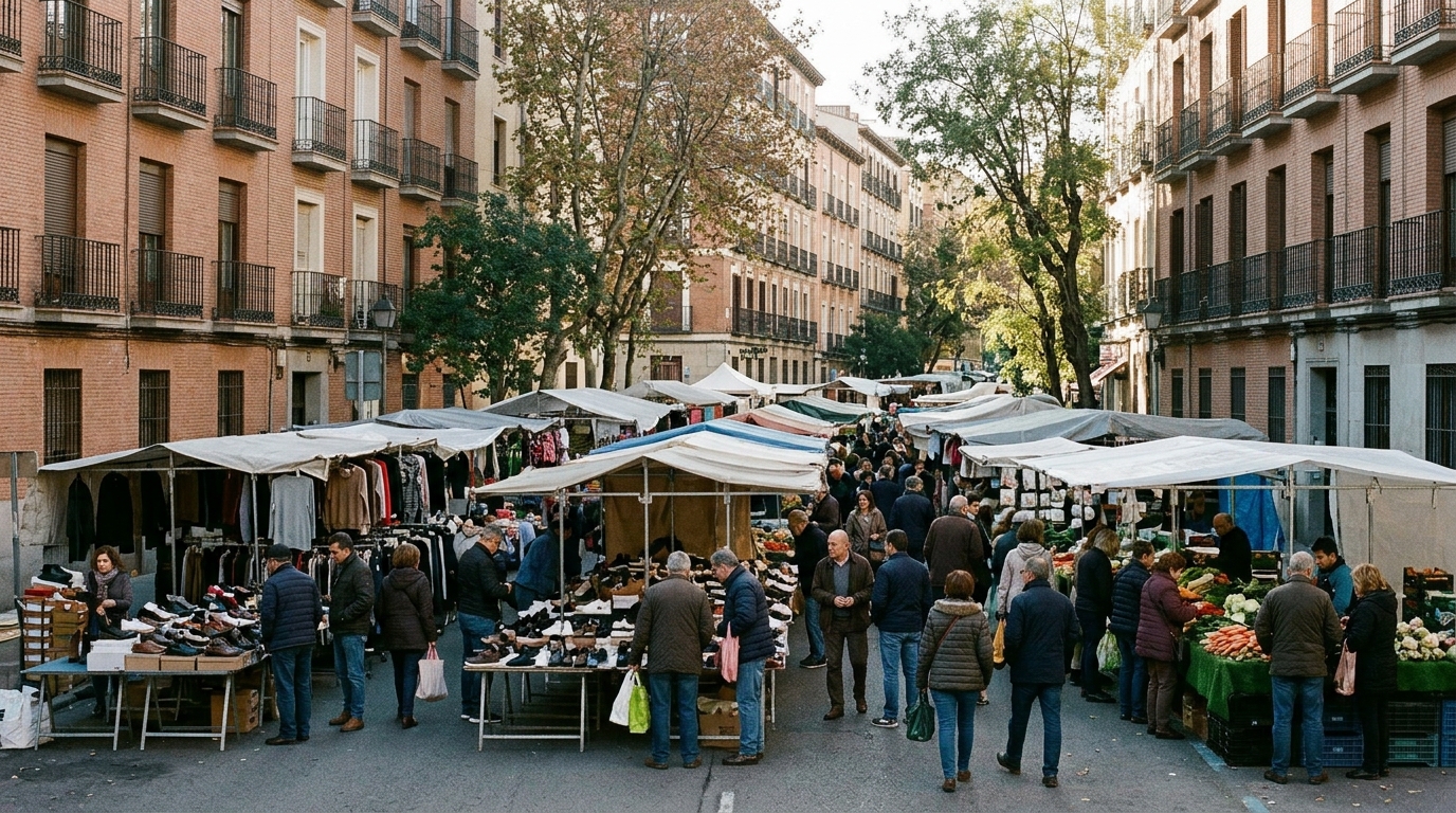 Straßenmarkt Parque de la Cornisa in Madrid