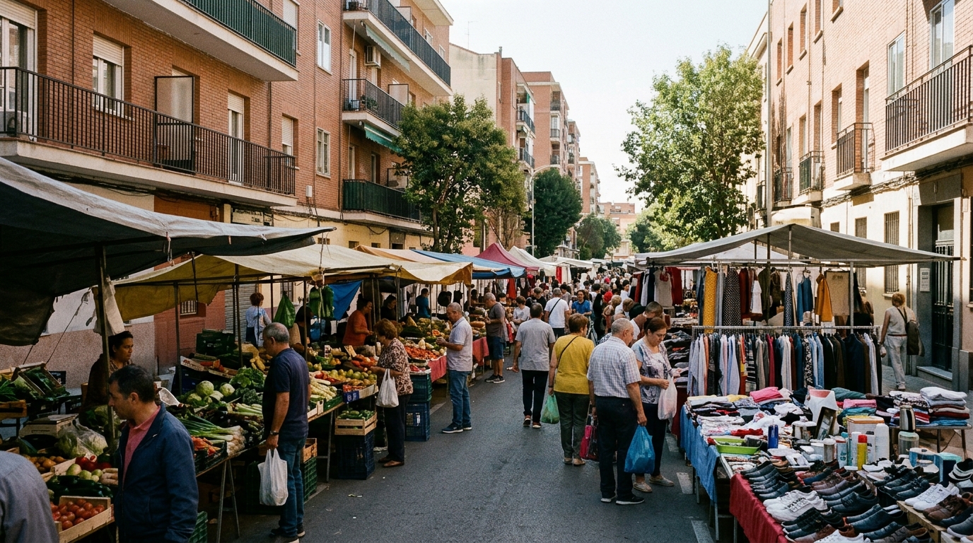 Ronda del Sur Street Market in Puente de Vallecas