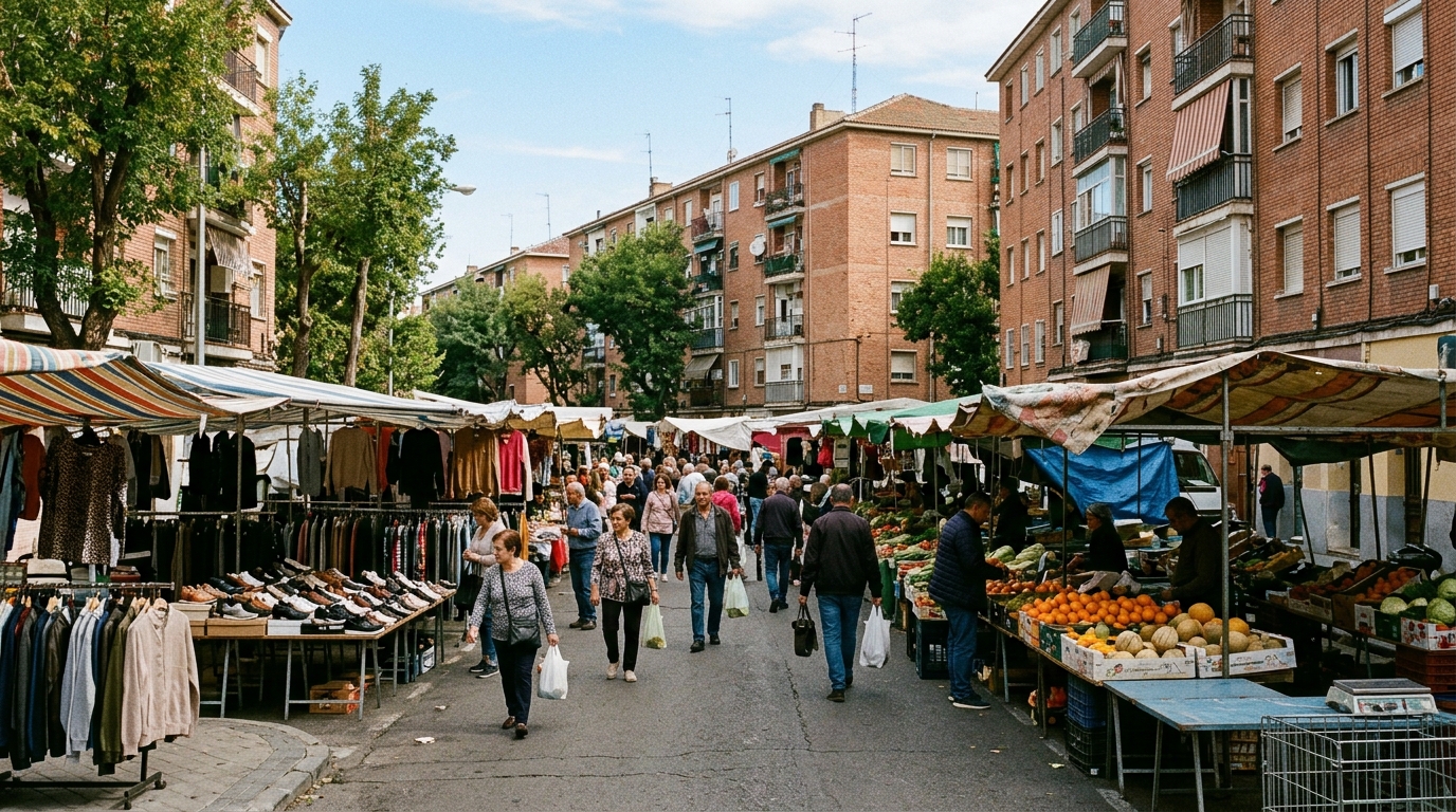 Straßenmarkt Villaverde Alto in Madrid erleben