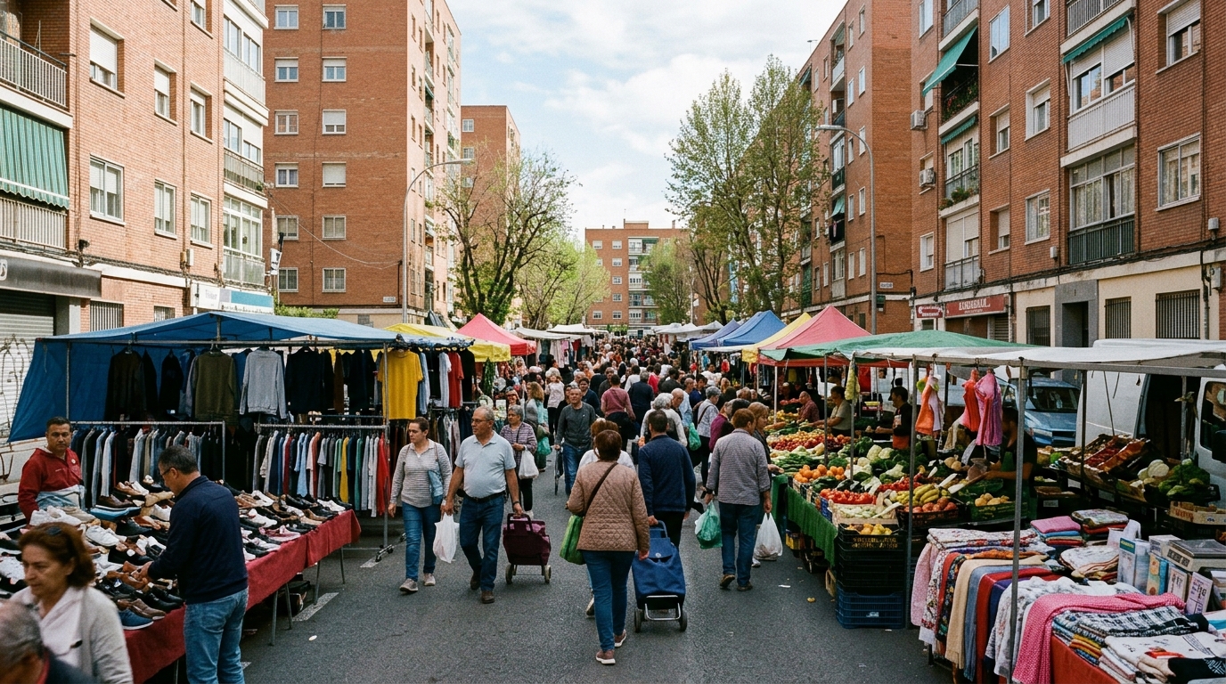Vía Lusitana Street Market: Weekly Open-Air Stalls in Carabanchel