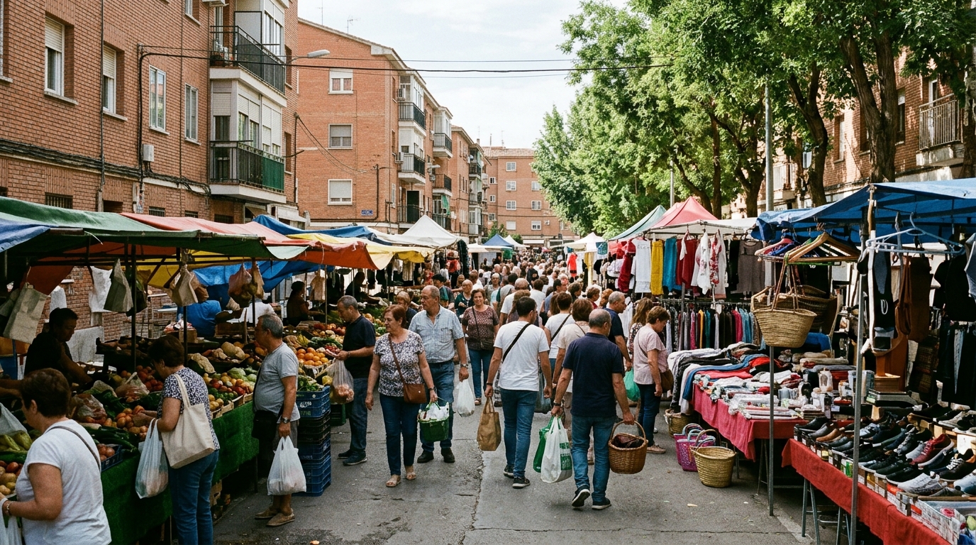 Fontarrón Street Market in Puente de Vallecas