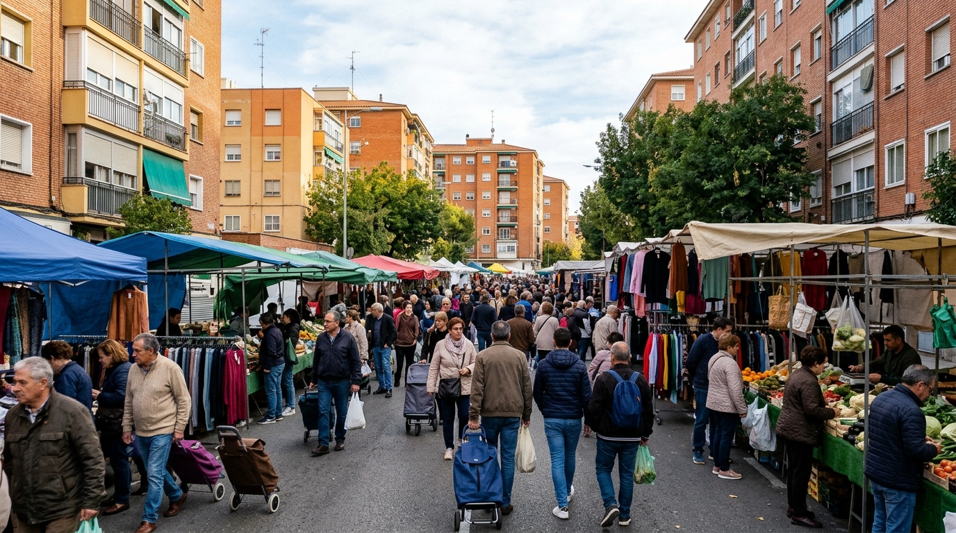 Straßenmarkt Calle Gandhi in Ciudad Lineal