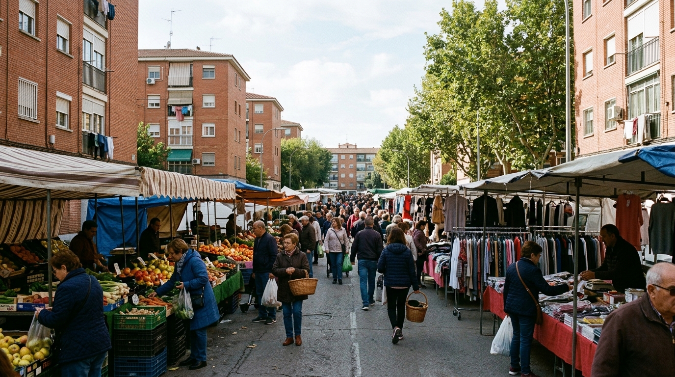Calle Villablanca Street Market in Vicálvaro