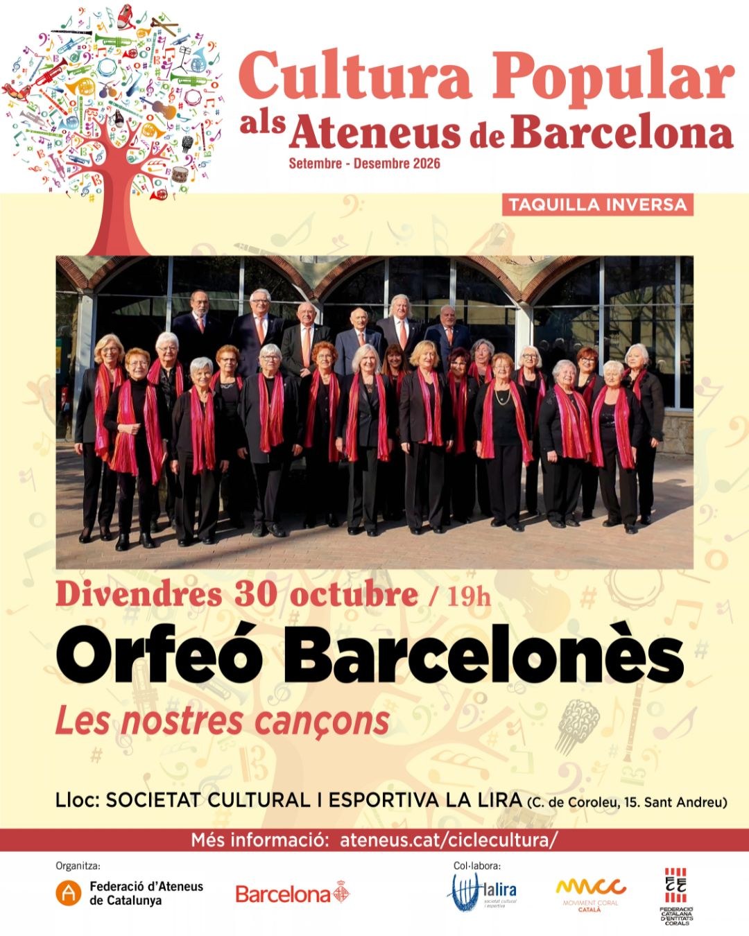 Les nostres cançons: concierto del Orfeó Barcelonès en La Lira