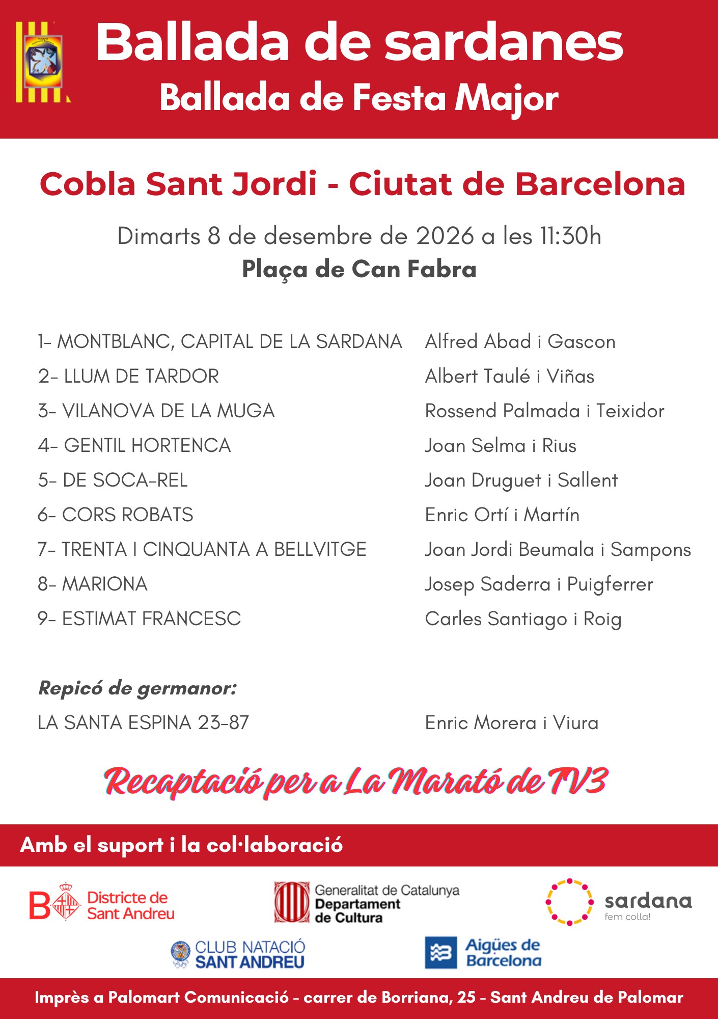 Ballada de sardanes de Festa Major a Sant Andreu