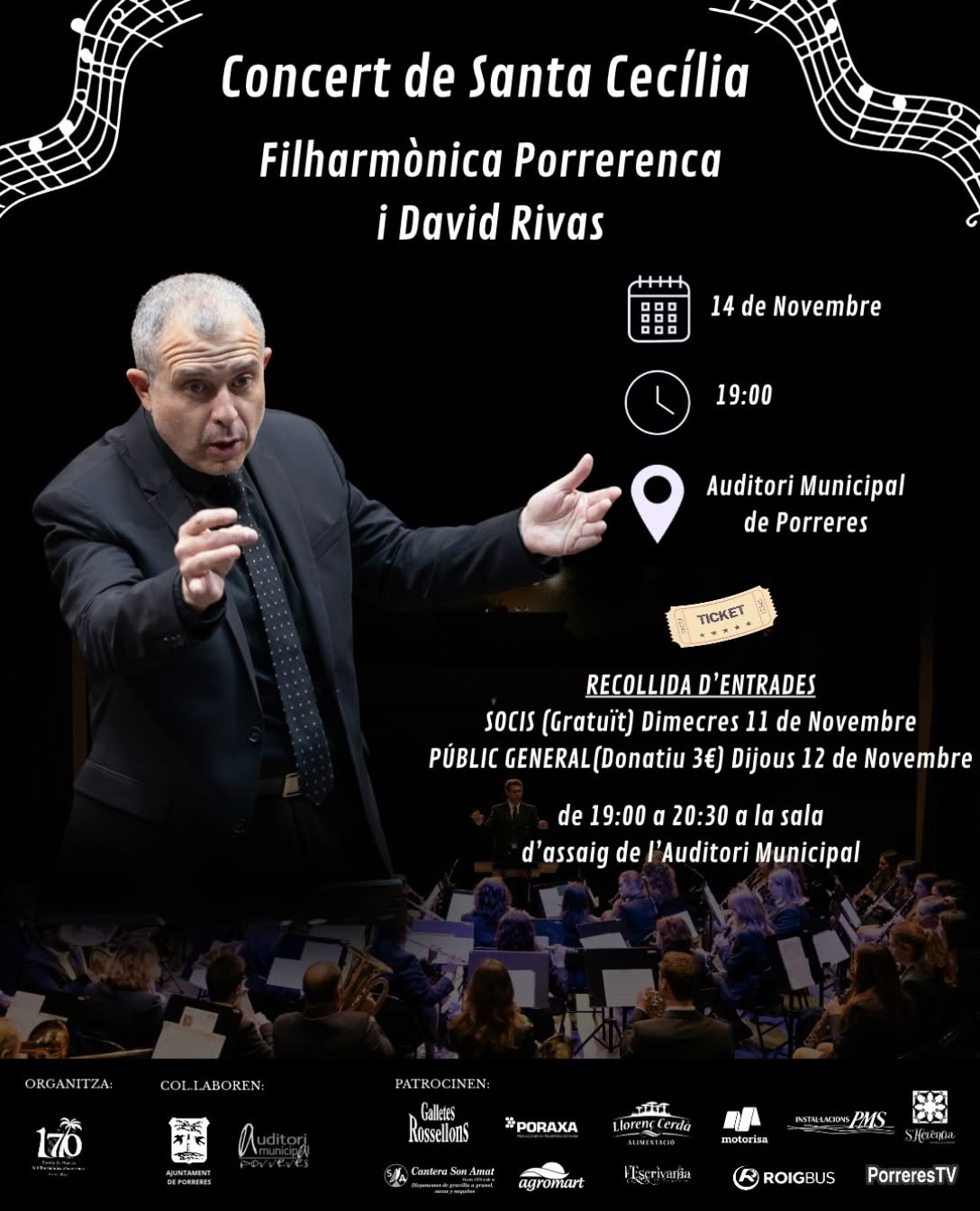 Concert de Santa Cecília - Filharmònica Porrerenca i David Rivas