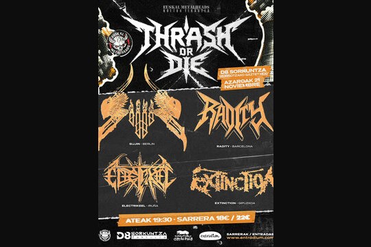 Euskal Metal Heads 2026: THRASH OR DIE en D8 Sorkuntza Faktoria